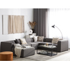 Lauko baldų komplektas Beliani Sodo kampinė sofa su otomane 7 asmenims AREZZO Modulinė Dešininė Pilka
