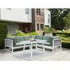 Lauko baldų komplektas Beliani Sodo kampinė sofa su stalu 6 asmenims CASTELLA/FRATTE kairinė, žalia, metalinė