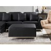 Beliani 5 vietų kampinė sofa OSLO, natūrali oda, juoda su otomanu, dešininė