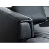 Beliani 5 vietų kampinė sofa OSLO, natūrali oda, juoda su otomanu, dešininė