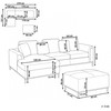 Beliani 5 vietų kampinė sofa OSLO, natūrali oda, juoda su otomanu, dešininė