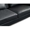 Beliani 5 vietų kampinė sofa OSLO, natūrali oda, juoda su otomanu, dešininė