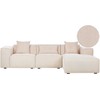 Beliani 3-vietė kampinė sofa DOLVA, velvetas, smėlio spalvos, kairinė