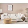 Beliani 3 vietų kampinė sofa DOLVA, velvetas, kreminė balta, kairinė
