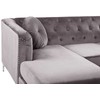 Beliani Trivietė kampinė sofa FLEN veliūrinė pilka