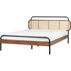 Beliani Rotango lova BOUSSICOURT 180 x 200 cm tamsiai ruda
