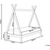 Beliani Vaikiška lova Tipi medinė pušies DEVAY 90 x 200 cm balta