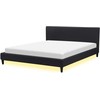 Beliani LED lova FITOU 180 x 200 cm juoda