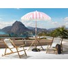 Beliani Parasol sodo ⌀ 150 cm rožinis su białym MONDELLO
