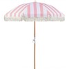 Beliani Parasol sodo ⌀ 150 cm rožinis su białym MONDELLO