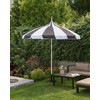 Beliani Parasol sodo ⌀ 245 cm juoda-balta MINOA