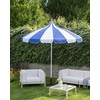 Beliani Parasol sodo 245 cm MINOA Baltas/ mėlyna