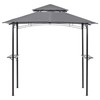 Beliani Pawilon sodo NARO Metal 240 cm 148 cm Pilka