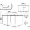 Beliani Sodo paviljonas 300 x 400 cm tamsiai pilkos spalvos