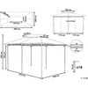 Beliani Sodo paviljonas 300 x 400 cm tamsiai pilkos spalvos