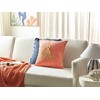 Beliani dekoratyvinė pagalvė LAMINARIA Velvet 45 x 45 cm koralų gyvūnų raštas