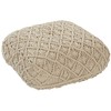 Beliani Puf Makrama BERRECHID Medvilnė Kremas 50 cm 50 cm 20 cm