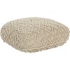 Beliani Puf Makrama BERRECHID Medvilnė Kremas 50 cm 50 cm 20 cm