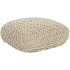 Beliani Puf Makrama BERRECHID Medvilnė Kremas 50 cm 50 cm 20 cm