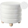 Beliani Pufas CHILLY Boucle, kreminės baltos spalvos