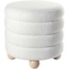 Beliani Pufas CHILLY Boucle, kreminės baltos spalvos