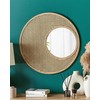 Beliani Sieninis veidrodis PALAU 60 cm rotango spalvos