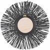 Beliani Round Rattan Wall Mirror Sun 60 cm Juoda KLASĖ