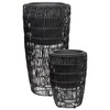 Beliani 2 vazonų komplektas CHELONE 26/34 cm Juodas technoratanas