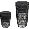 Beliani Rinkinys 2 doniczek CHELONE Technorattan 26/34 cm Juodas