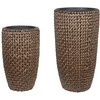 Beliani Rinkinys 2 doniczek CEDRUS Technorattan 37/45 cm Ruda