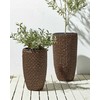 Beliani 2 vazonų rinkinys CEDRUS 37/45 cm rudas technorotangas