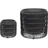 Beliani Rinkinys 2 doniczek BRODIEA Technorattan 26/45 cm Juodas