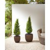 Beliani Rinkinys 3 vazonai BERBERIS Technorattan 34/45 cm Tamsiai ruda
