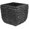 Beliani Rinkinys 2 doniczek BERBERIS Technorattan 34/45 cm Juodas