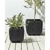 Beliani Rinkinys 2 doniczek BERBERIS Technorattan 34/45 cm Juodas