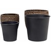 Beliani Rinkinys 3 vazonai BERBERIS Technorattan 34/45 cm Tamsiai ruda