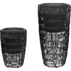 Beliani Rinkinys 2 doniczek CHELONE Technorattan 26/34 cm Juodas