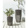 Beliani 2 vazonų rinkinys CHELONE iš technoratano, 26/34 cm, rudas