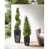 Beliani Rinkinys 2 doniczek CHELONE Technorattan 26/34 cm Juodas