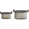 Beliani 2 vazonų rinkinys TULIPE 31/41 cm pilkas metalas
