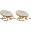 Beliani Rinkinys 2 foteli bujanych ORVIETO Rattan Naturalny