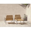 Beliani Rinkinys 2 PRASIMO Technorattan Natural Garden Chairs