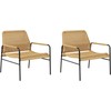 Beliani Rinkinys 2 PRASIMO Technorattan Natural Garden Chairs