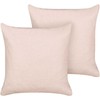 Beliani Rinkinys 2 Dekoratyvinės pagalvės LEUZEA Boucle 60 x 60 cm Pastelinis Rožinė Solid