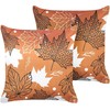 Beliani Rinkinys 2 dekoratyvinės pagalvės POINSETTIA Velvet 45 x 45 cm Oranžinė Augalinis raštas
