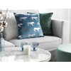 Beliani rinkinys iš 2 Velour dekoratyvinių pagalvių tigrų 45 x 45 cm mėlyna Bluebell