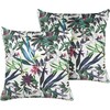 Beliani Rinkinys 2 dekoratyvinės pagalvės GASTERIA Velvet 45 x 45 cm Žalias Augalinis raštas