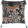 Beliani 2 dekoratyvinių pagalvių rinkinys su leopardu 45 x 45 cm juoda KUHI