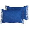 Beliani Rinkinys 2 dekoratyvinės pagalvės MABA Medvilnė 50 x 35 cm Navy Mėlyna Solid