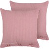 Beliani Rinkinys 2 dekoratyvinės pagalvės AALITA Medvilnė 45 x 45 cm Raudona Striped